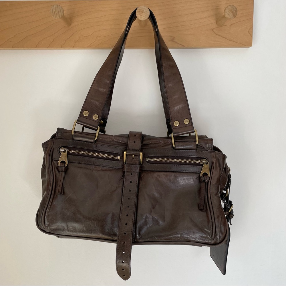 Mulberry brown leather shoulder bag